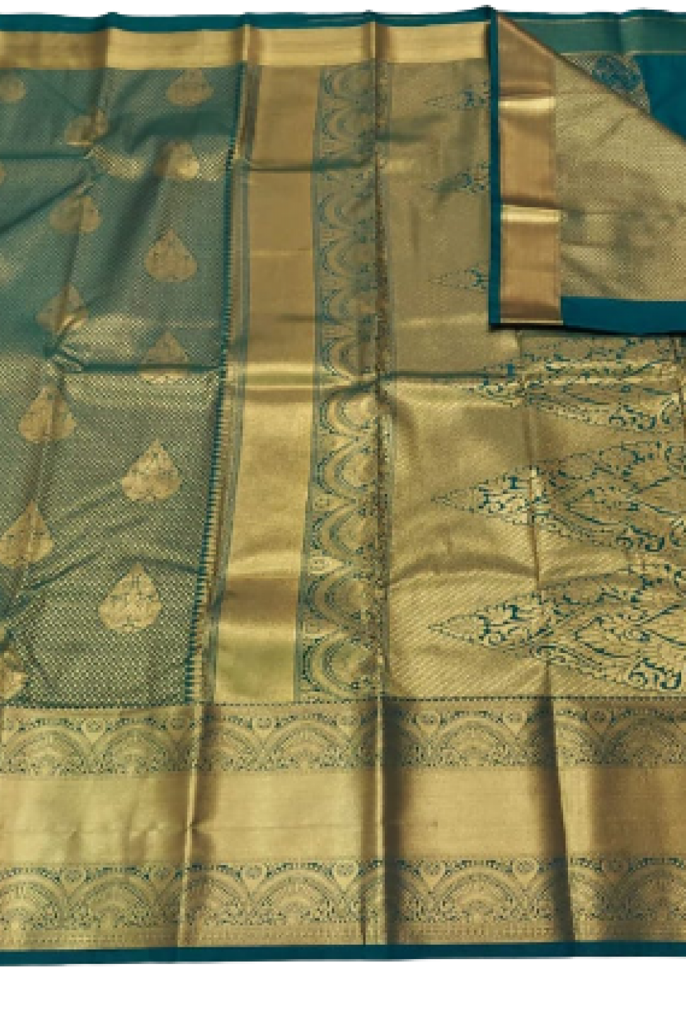 Art Silk Saree with Unstitched blouse - Ananda Blue