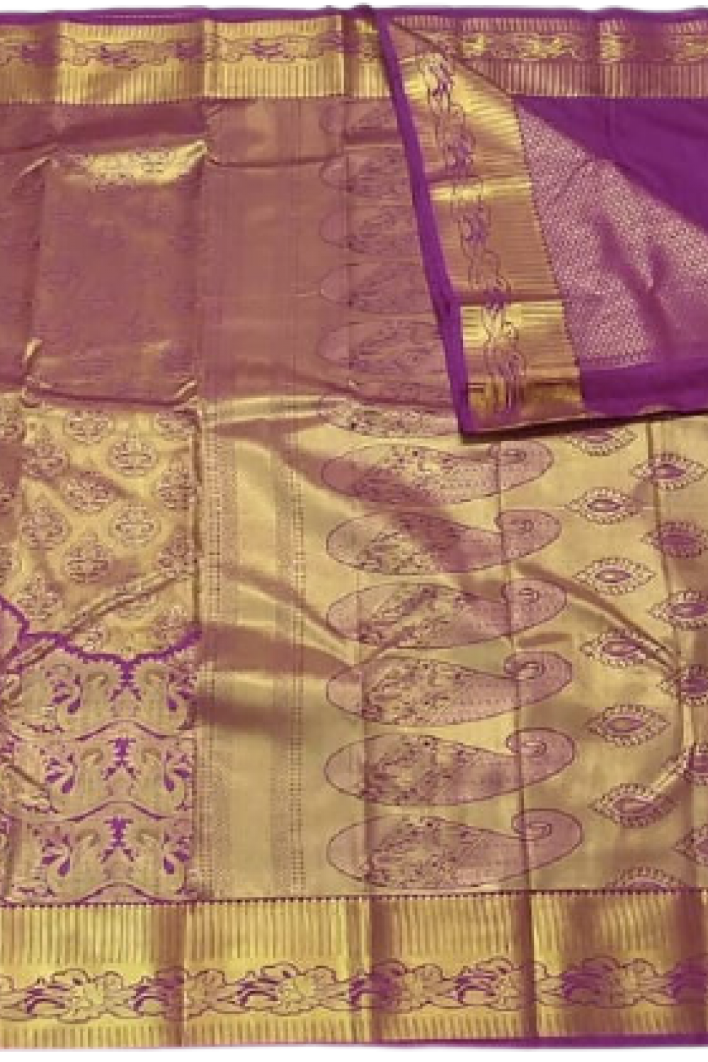  Art Silk - Wedding Bridal saree - Violet