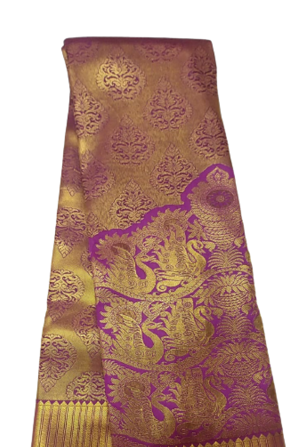  Art Silk - Wedding Bridal saree - Violet