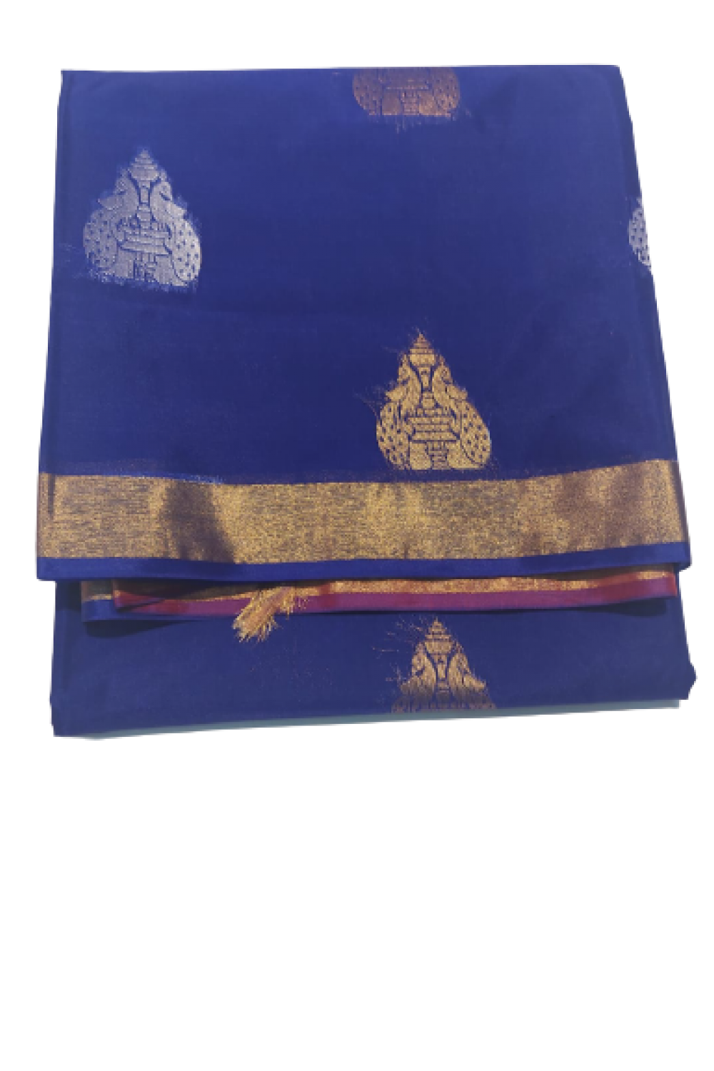 Silk Cotton - Silver Pallu - Blue