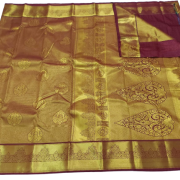 Art Silk Saree with Unstitched blouse - Maroon