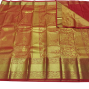 Art Silk Saree with Unstitched blouse - Red