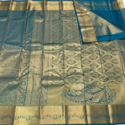 Art Silk Saree with Unstitched blouse - Ananda Blue