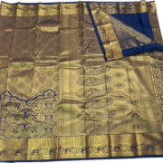  Art Silk - Wedding Bridal saree - Navy Blue