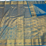  Art Silk - Wedding Bridal saree - Ananda Blue