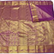  Art Silk - Wedding Bridal saree - Violet
