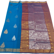 Silk Cotton - Silver Pallu - Sky Blue