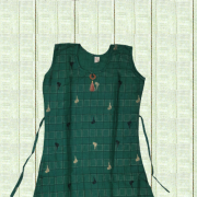 Checked Printed Bird Green Kurti