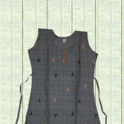  Checked Printed Bird Grey Kurti