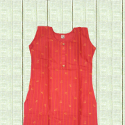  Cotton Stripe Flower Design Kurti Rose