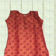 Cotton Kurti - Elegant Design - Dark Orange