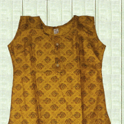 Cotton Kurti - Elegant Design - Dark Yellow