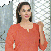 Cotton Kurti - Amazing Grace Design - Orange