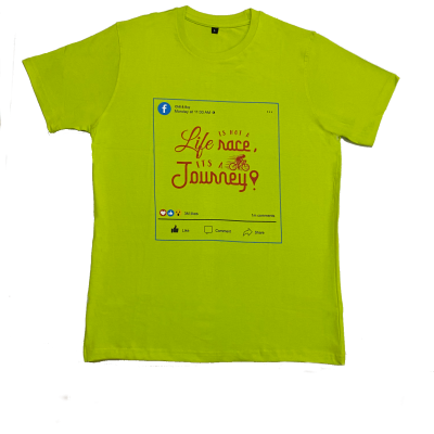Trending - Facebook Tshirt - Life is not a Race (Florescent green)