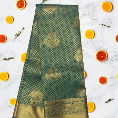 Art Silk Saree with Unstitched blouse - Ananda Blue